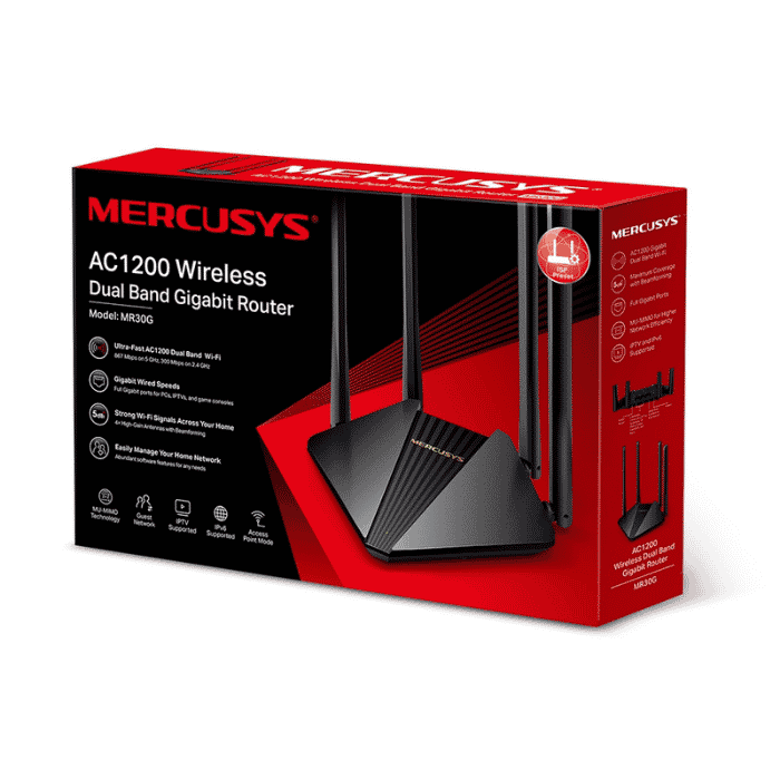 ROUTER MERCUSYS DUAL BAND GIGABIT 4 ANTENAS AC1200 40299
